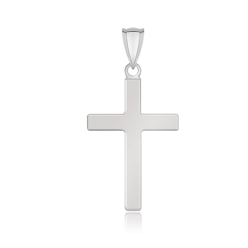 Bids.com 14k White Gold Flat Design Cross Pendant Pendants