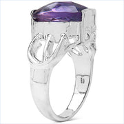 Bids.com 6.50 Carat Genuine Amethyst .925 Sterling Silver Ring Rings