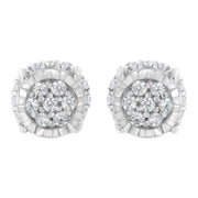 Bids.com .925 Sterling Silver 1/3 cttw Round-cut Diamond Floral Stud Earring (I-J Clarity, I3 Color) Earrings