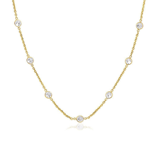 Bids.com 14k Yellow Gold CZ By the Yard Long Links Necklaces