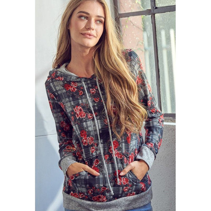 Plaid Floral Mix Sweatshirts