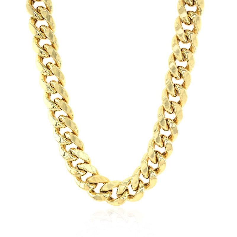 Bids.com 10.5mm 14k Yellow Gold Semi Solid Miami Cuban Chain Necklaces