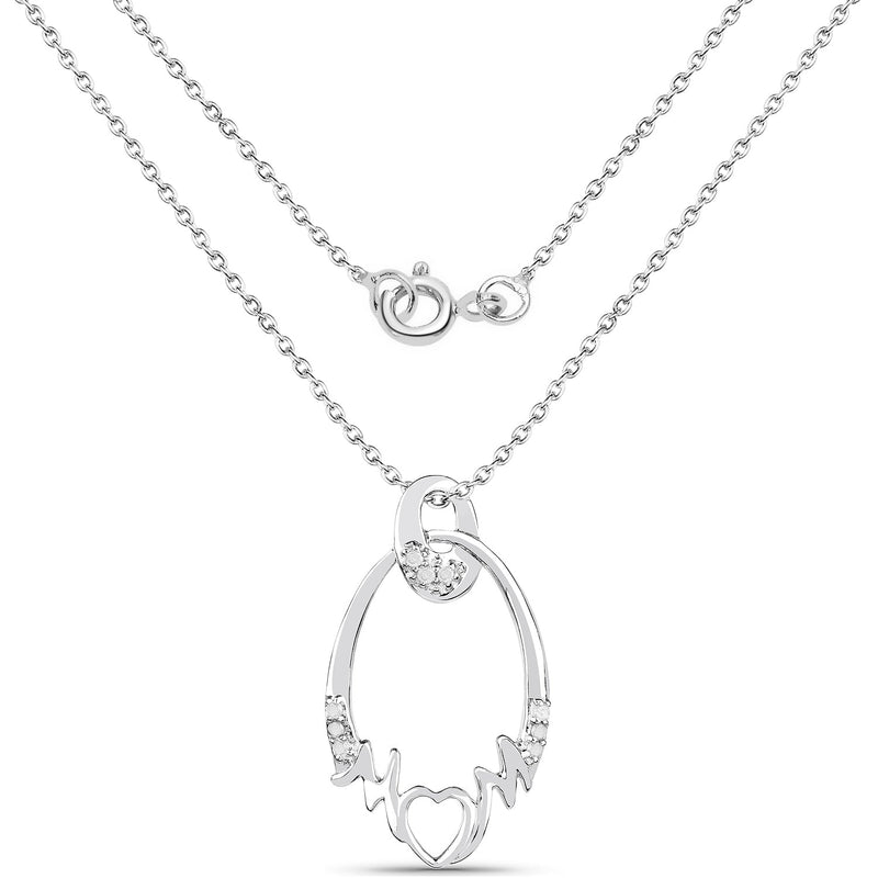 Bids.com 0.14 Carat Genuine White Diamond .925 Sterling Silver Pendant Pendants