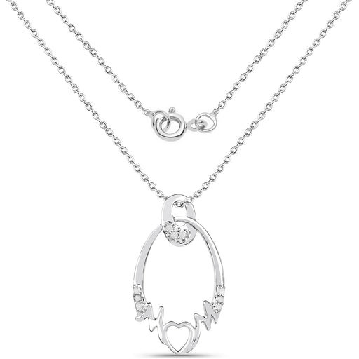 Bids.com 0.14 Carat Genuine White Diamond .925 Sterling Silver Pendant Pendants