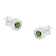 Bids.com .925 Sterling Silver 1/4 Cttw Round Brilliant-Cut Green Diamond Miracle-Set Stud Earrings (Fancy Color-Enhanced, I1-I2 Clarity) Earrings