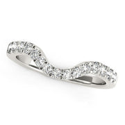 Bids.com 14k White Gold Curved Style Wedding Ring with Diamonds (1/3 cttw) Rings