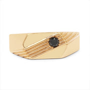 Bids.com 14K Yellow Gold Plated 0.12 Carat Genuine Black Diamond .925 Sterling Silver Ring Rings