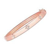 Bids.com 14k Rose Gold Trilogy Diamond Bangle (5.40 mm) Bracelets