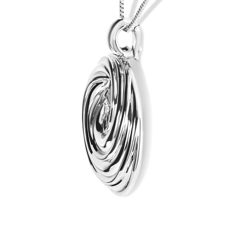 Bids.com .925 Sterling Silver Endless Wave Swirl Statement Medallion 18" Pendant Necklace Necklaces
