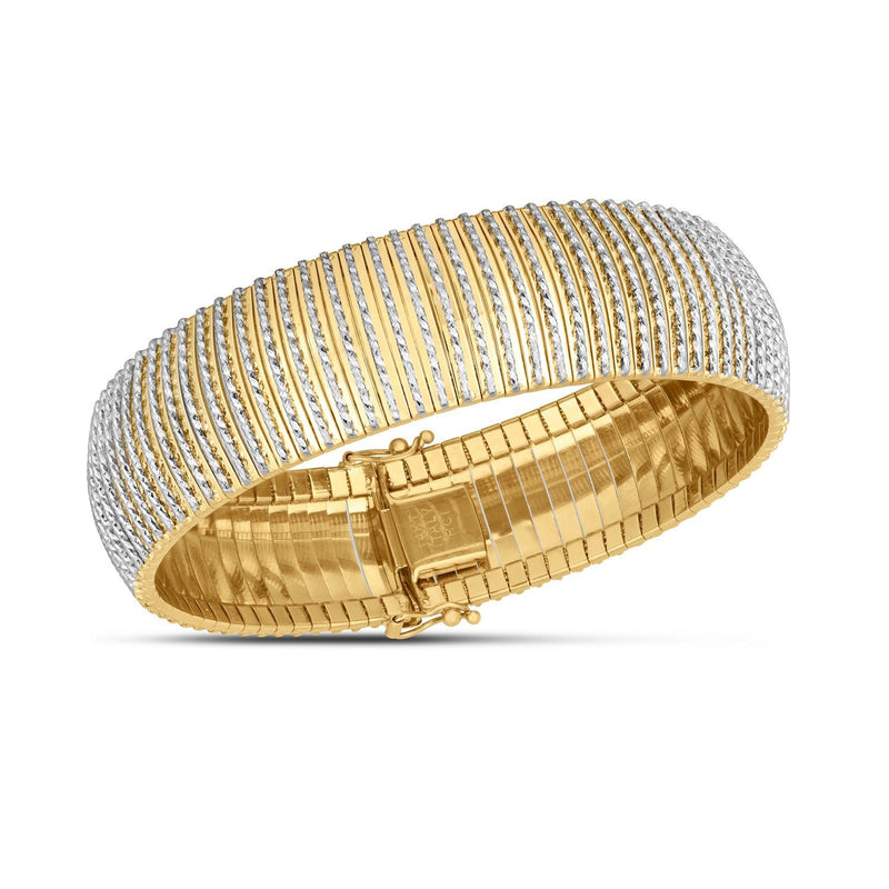 Bids.com 14k Yellow Gold Bold Diamante Flex Bracelet (17.10 mm) Bracelets