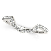 Bids.com 14k White Gold Curved Diamond Wedding Band (1/3 cttw) Rings