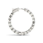 Bids.com 14k White Gold Two Sided Prong Set Diamond Hoop Earrings (3 1/2 cttw) Earrings