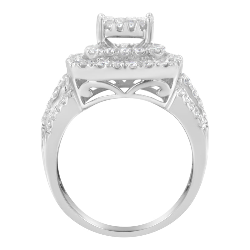 Bids.com 14KT White Gold Diamond Cocktail Ring (1 1/2 cttw, H-I Color, SI2-I1 Clarity) Rings