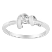 Bids.com 10K White Gold Diamond Promise Ring (1/10 Cttw, H-I Color, SI2-I1 Clarity) - Size 6 Rings