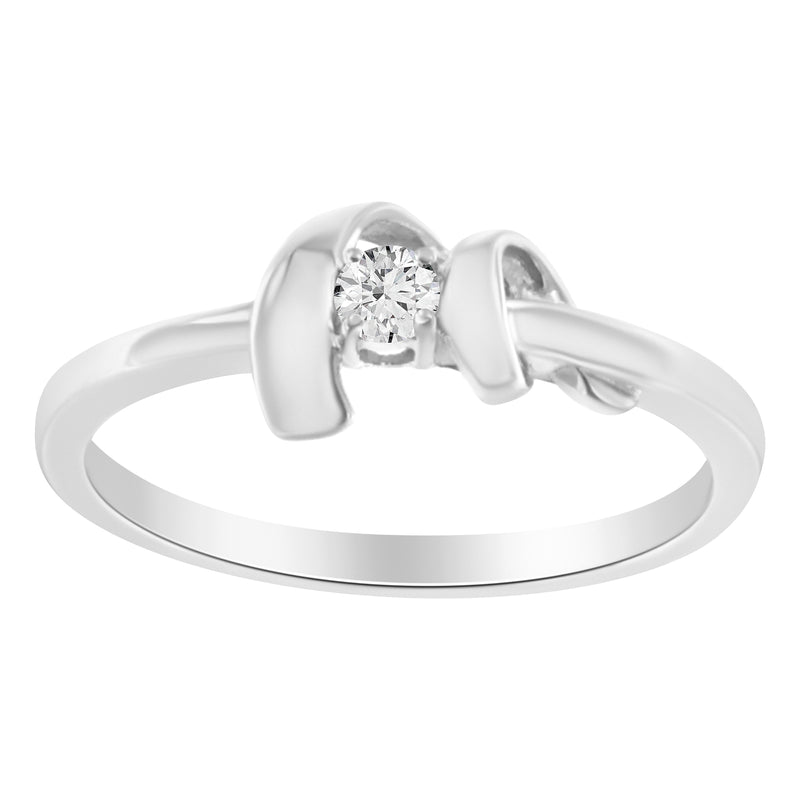 Bids.com 10K White Gold Diamond Promise Ring (1/10 Cttw, H-I Color, SI2-I1 Clarity) - Size 6 Rings