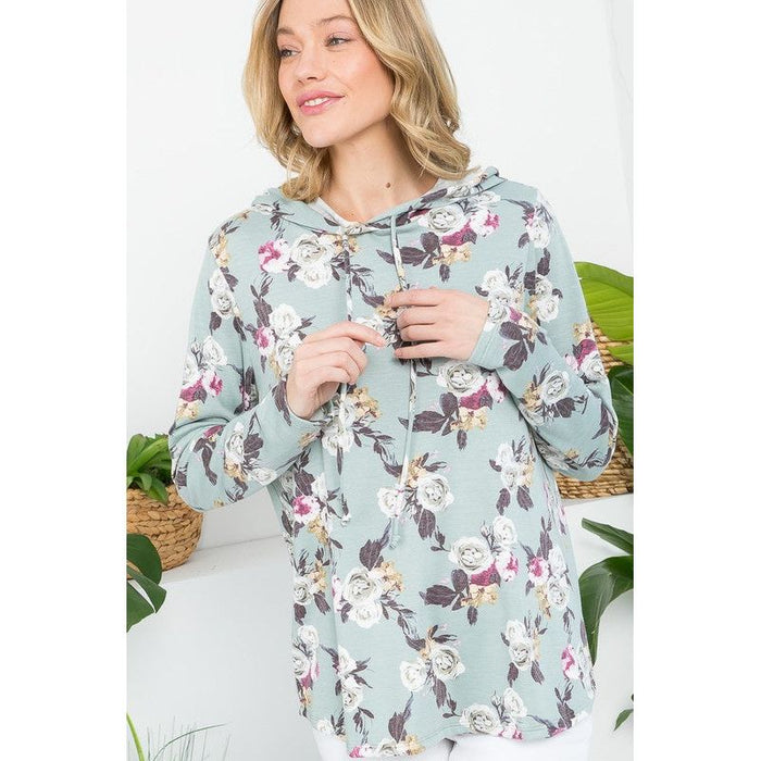 ALLOVER FLORAL SWEATSHIRT TOP