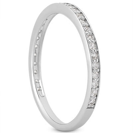 Bids.com 14k White Gold Micro-pave Diamond Wedding Ring Band Set 3/4 Around Rings