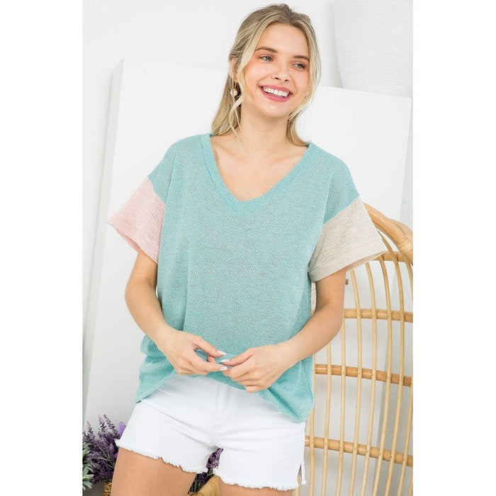 Low Gauge Color block Top