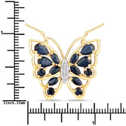 Bids.com 2.94 Carat Genuine Blue Sapphire and White Zircon .925 Sterling Silver Necklace Necklaces