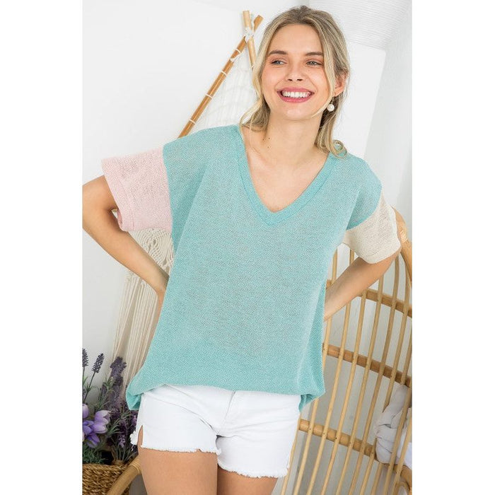 Low Gauge Color block Top