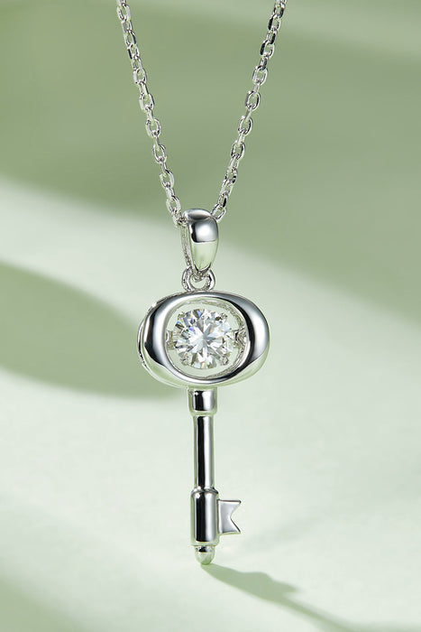 Adored Moissanite Key Pendant Necklace