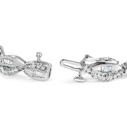 Bids.com 14K White Gold 2.00 Cttw Diamond Swirl and Pear Shape Link Bracelet (I-J Color, I2-I3 Clarity) - 7" Bracelets