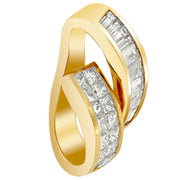 Bids.com 14K Yellow Gold 1 5/8 cttw Princess and Baguette Cut Diamond Fashion Pendant Necklace (G-H, VS2-SI1) Necklaces