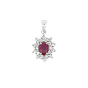 Bids.com 1.65ct Ruby Diamond Fashion Pendants 14KT White Gold Pendants