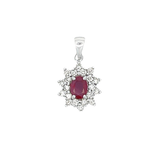 Bids.com 1.65ct Ruby Diamond Fashion Pendants 14KT White Gold Pendants