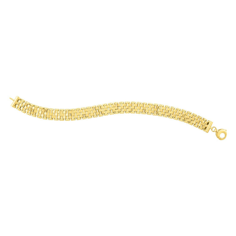 Bids.com 14k Yellow Gold Faceted Panther Link Chain Bracelet Bracelets