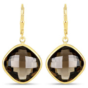Bids.com 21.40 Carat Genuine Smoky Quartz .925 Sterling Silver Earrings Earrings