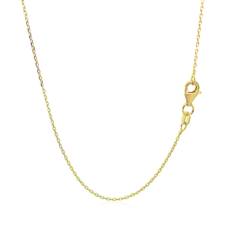 Bids.com 14k Yellow Gold Diamond Cut Cable Link Chain 0.8mm Necklaces