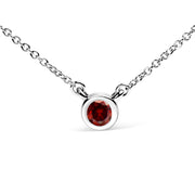 Bids.com 14K White Gold 1/2 Cttw Red Lab Grown Diamond Bezel-Set Solitaire 18" Pendant Necklace (Red Color, VS1-VS2 Clarity) Necklaces