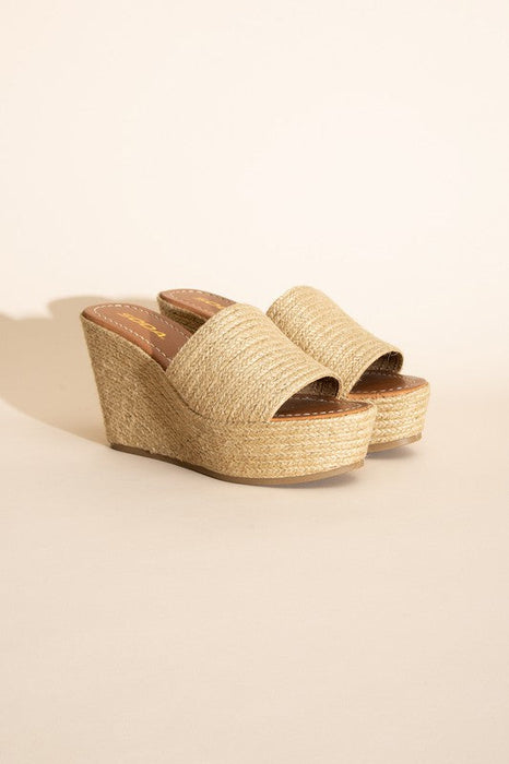 Bounty Wedge Platform Heels in Tan