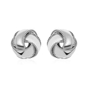Bids.com Textured and Polished Love Knot Earrings in Sterling Silver Earrings