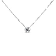 Bids.com 14K White Gold 1/2 Cttw Lab Grown Diamond Modern Bezel-Set Solitaire 16"-18" Pendant Necklace (F-G Color, VS2-SI1 Clarity) Necklaces