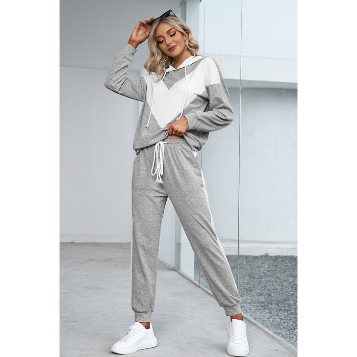 Dropped Shoulder Hoodie and Long Pants Set