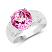 Bids.com 4.55 Carat Genuine Pink Topaz .925 Sterling Silver Ring Rings