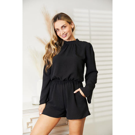 Culture Code Open Back Romper with Pockets