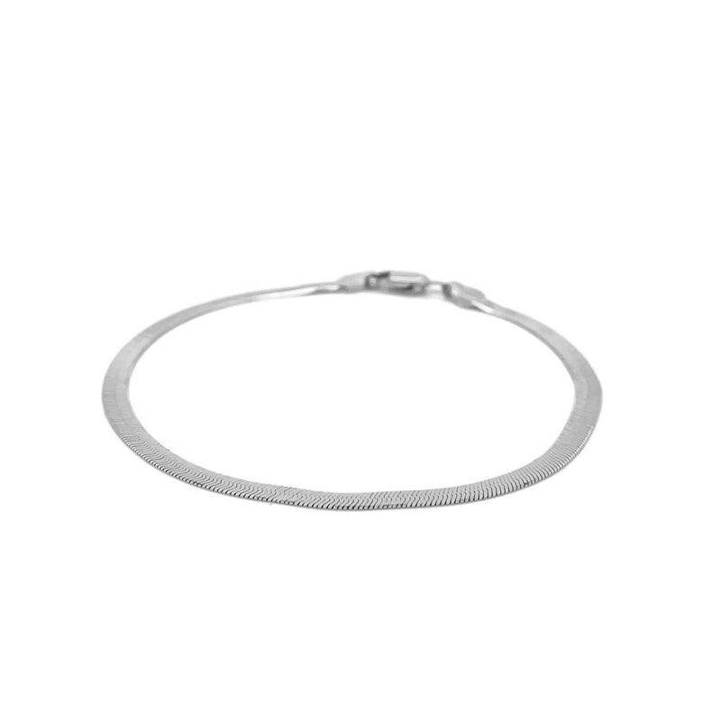 Bids.com 14k White Gold Super Flex Herringbone Bracelet (2.80 mm) Bracelets