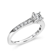 Bids.com 14K White Gold Diamond 1/2 Cttw Princess Cut Diamond Engagement Ring (G-H Color, VS2-SI1 Clarity) - Size 7 Rings