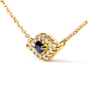 Bids.com 10K Yellow Gold Blue Sapphire and Diamond Accented Evil Eye 18" Inch Pendant Necklace (H-I Color, I1-I2 Clarity) Necklaces