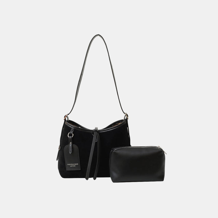 Shoulder Bag and PU Leather Clutch 2 Piece Set