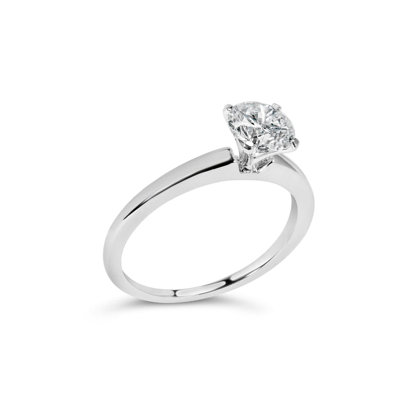 Bids.com 14K White Gold 1.0 Cttw Round Lab Grown Diamond 4 Prong Solitaire Engagement Ring (F-G Color, VS2-SI1 Clarity) - Ring Size 7 Rings