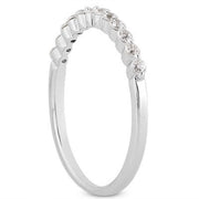 Bids.com 14k White Gold Floating Diamond Single Shared Prong Wedding Ring Band Rings