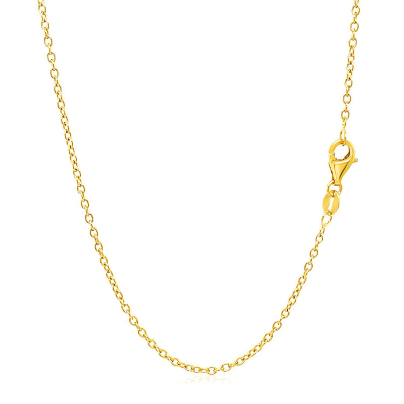 Bids.com 18k Yellow Gold Round Cable Link Chain 1.5mm Necklaces