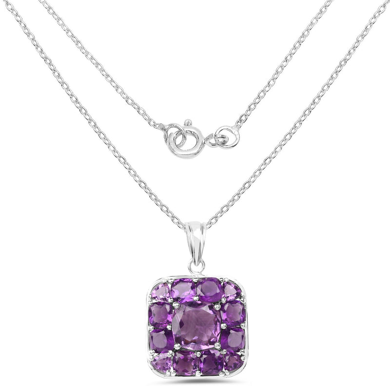 Bids.com 8.20 Carat Genuine Amethyst .925 Sterling Silver Pendant Pendants