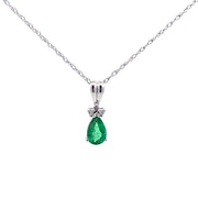 Bids.com .29ct Emerald Diamond Fashion Pendants 10KT White Gold Pendants