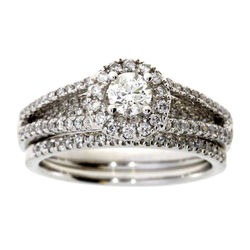 Bids.com 1.00ct Diamond Engagement Ring Set 14KT White Gold Rings