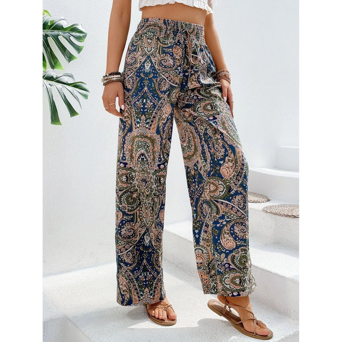 Printed Wide Leg Pants